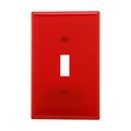 Product Image of Toggle Wallplate, Red, Toggle Cutout, Polycarbonate, Single- Gang, Mid-Size, PJ1RD