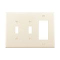 Product Image of Combination Wallplate, Lt. Almond, Toggle, Toggle, Decorator Cutout, 3-Gang, Mid-Size, PJ226LA