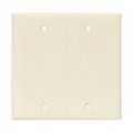 Product Image of Blank Wallplate, Box Mount, Lt. Almond, Blank Cutout, Polycarbonate, Two- Gang, Mid-Size, PJ23LA