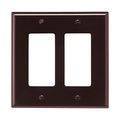 Product Image of Decorator / Gfci Wallplate, Brown, Decorator Cutout, Polycarbonate, Two- Gang, Mid-Size, PJ262B