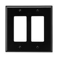 Product Image of Decorator / Gfci Wallplate, Black, Decorator Cutout, Polycarbonate, Two- Gang, Mid-Size, PJ262BK