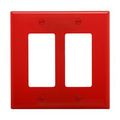 Product Image of Decorator / Gfci Wallplate, Red, Decorator Cutout, Polycarbonate, Two- Gang, Mid-Size, PJ262RD