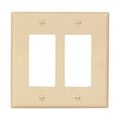 Product Image of Decorator / Gfci Wallplate, Ivory, Decorator Cutout, Polycarbonate, Two- Gang, Mid-Size, PJ262V