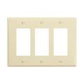 Product Image of Mid-Size Decorator Wallplate, Almond, Decorator, Polycarbonate, 3, Mid-Size, PJ263A