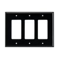 Product Image of Decorator / Gfci Wallplate, Black, Decorator Cutout, Polycarbonate, Three- Gang, Mid-Size, PJ263BK