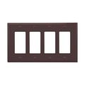 Product Image of Decorator / Gfci Wallplate, Brown, Decorator Cutout, Polycarbonate, Four- Gang, Mid-Size, PJ264B
