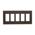 Product Image of Decorator / Gfci Wallplate, Brown, Decorator Cutout, Polycarbonate, Five- Gang, Mid-Size, PJ265B