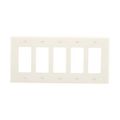 Product Image of Decorator / Gfci Wallplate, Lt. Almond, Decorator Cutout, Polycarbonate, Five- Gang, Mid-Size, PJ265LA