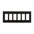 Product Image of Decorator / Gfci Wallplate, Black, Decorator Cutout, Polycarbonate, 6-Gang, Mid-Size, PJ266BK