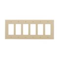 Product Image of Decorator / Gfci Wallplate, Ivory, Decorator Cutout, Polycarbonate, 6-Gang, Mid-Size, PJ266V