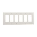 Product Image of Decorator / Gfci Wallplate, White, Decorator Cutout, Polycarbonate, 6-Gang, Mid-Size, PJ266W