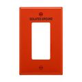 Product Image of Wallplate, 1 Module Polycarbonate, Decorator, Orange, Isolated Ground Use, PJ26IG
