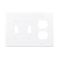 Product Image of Combination Wallplate, Wallplate 3G 2Toggle 1Duplex Poly Mid Wh, PJ28W-SP-L