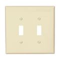 Product Image of Toggle Wallplate, Almond, Toggle Cutout, Polycarbonate, Two- Gang, Mid-Size, PJ2A