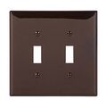 Product Image of Toggle Wallplate, Brown, Toggle Cutout, Polycarbonate, Two- Gang, Mid-Size, PJ2B