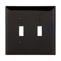 Product Image of Toggle Wallplate, Black, Toggle Cutout, Polycarbonate, Two- Gang, Mid-Size, PJ2BK