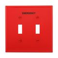 Product Image of Wallplate, 2 Module Polycarbonate, Red, Emergency Use, PJ2EMRD