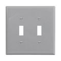 Product Image of Toggle Wallplate, Gray, Toggle Cutout, Polycarbonate, Two- Gang, Mid-Size, PJ2GY