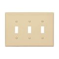 Product Image of Toggle Wallplate, Ivory, Toggle Cutout, Polycarbonate, Three- Gang, Mid-Size, PJ3V