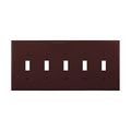 Product Image of Toggle Wallplate, Brown, Toggle Cutout, Polycarbonate, Five- Gang, Mid-Size, PJ5B