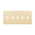 Product Image of Toggle Wallplate, Ivory, Toggle Cutout, Polycarbonate, Five- Gang, Mid-Size, PJ5V
