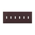 Product Image of Toggle Wallplate, Brown, Toggle Cutout, Polycarbonate, 6-Gang, Mid-Size, PJ6B