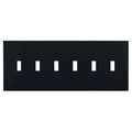 Product Image of Toggle Wallplate, Black, Toggle Cutout, Polycarbonate, 6-Gang, Mid-Size, PJ6BK