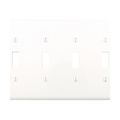 Product Image of Toggle Wallplate, White, Toggle Cutout, Polycarbonate, 6-Gang, Mid-Size, PJ6W