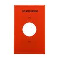 Product Image of Power Outlet & Locking, Premarked " Isolated Ground", Orange, 1.40" Hole Cutout, 1-Gang, PJ7IG