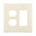 Product Image of Combination Wallplate, Lt. Almond, Duplex Receptacle, Decorator Cutout, 2-Gang, Mid-Size, PJ826LA