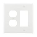 Product Image of Combination Wallplate, Wallplate 2G Dup/Deco Combo Poly Mid Wh, Retail Box, PJ826W-SP-L2