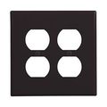 Product Image of Duplex Receptacle Wallplate, Black, Duplex Receptacle Cutout, Polycarbonate, 2- Gang, Mid-Size, PJ82BK