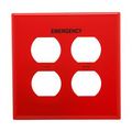 Product Image of Wallplate, 2 Module Polycarbonate, Decorator, Special Use, Red, PJ82EMRD