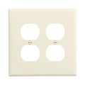 Product Image of Duplex Receptacle Wallplate, Lt. Almond, Duplex Receptacle Cutout, 2-Gang, Mid-Size, PJ82LA