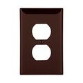 Product Image of Duplex Receptacle Wallplate, Brown, Duplex Receptacle Cutout, Single-Gang, Mid-Size, PJ8B