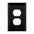 Product Image of Duplex Receptacle Wallplate, Black, Duplex Receptacle Cutout, Single-Gang, Mid-Size, PJ8BK