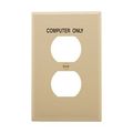 Product Image of Duplex Receptacle Wallplate, Premarked "Computer", Ivory, Duplex Receptacle Cutout, 1-Gang, PJ8COV