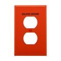 Product Image of Duplex Receptacle Wallplate, Premarked "Isolated Ground", Orange, 1-Gang, PJ8IG