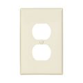 Product Image of Duplex Receptacle Wallplate, Lt. Almond, Duplex Receptacle Cutout, Single-Gang, Mid-Size, PJ8LA
