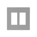 Product Image of Screwless Wallplate, Screwless, Gray, Decorator Cutout, Polycarbonate, Two- Gang, Mid-Size, PJS262GY