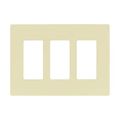 Product Image of Screwless Wallplate, Screwless, Almond, Decorator Cutout, Polycarbonate, 3- Gang, Mid-Size, PJS263A