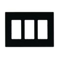 Product Image of Screwless Wallplate, Screwless, Black, Decorator Cutout, Polycarbonate, 3- Gang, Mid-Size, PJS263BK