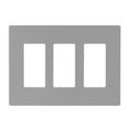 Product Image of Screwless Wallplate, Screwless, Gray, Decorator Cutout, Polycarbonate, 3- Gang, Mid-Size, PJS263GY