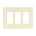 Product Image of Screwless Wallplate, Screwless, Lt. Almond, Decorator Cutout, Polycarbonate, 3- Gang, Mid-Size, PJS263LA
