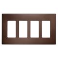 Product Image of Screwless Wallplate, Screwless, Oil Rubbed Bronze, Decorator Cutout, 4-Gang, Mid-Size, PJS264RB-SP-L