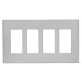 Product Image of Screwless Wallplate, Screwless, Silver Granite, Decorator Cutout, Polycarbonate, 4- Gang, PJS264SG-SP-L