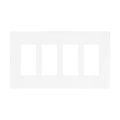 Product Image of Screwless Wallplate, Screwless, White, Decorator Cutout, Polycarbonate, 4- Gang, Mid-Size, PJS264W