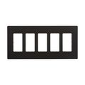 Product Image of Screwless Wallplate, Screwless, Black, Decorator Cutout, Polycarbonate, Five- Gang, Mid-Size, PJS265BK