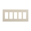 Product Image of Screwless Wallplate, Screwless, Lt. Almond, Decorator Cutout, Polycarbonate, Five- Gang, PJS265LA