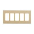 Product Image of Screwless Wallplate, Screwless, Ivory, Decorator Cutout, Polycarbonate, Five- Gang, Mid-Size, PJS265V